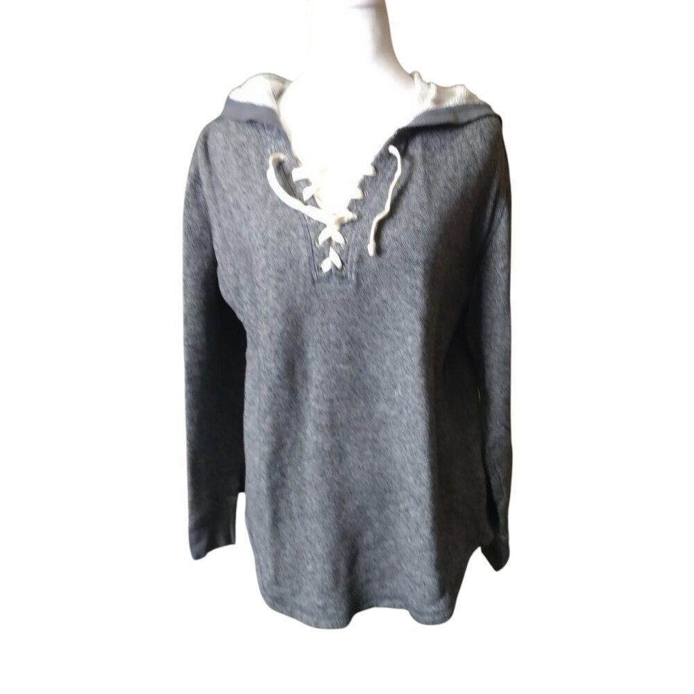 Victoria's Secret Small Pullover Gray Hoodie Hooded Sweatshirt Casual Tie Up